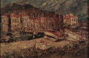 Artist Adolphe Joseph Thomas Monticelli Port of Cassis oil on canvas